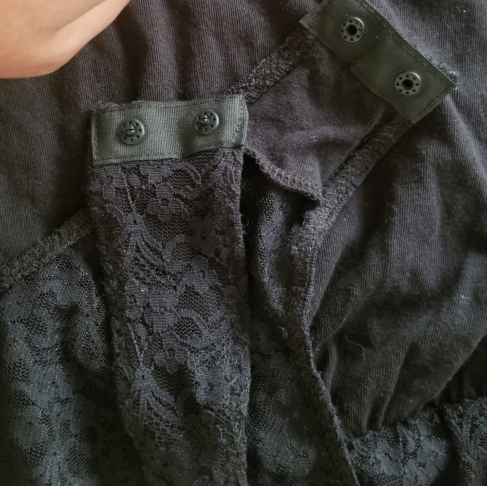 Free People Black Sydney Bodysuit Tank Lace Large - Picture 15 of 15
